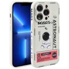 For iPhone 13 Pro Astronaut Pattern Silicone Straight Edge Phone Case(Mars Astronaut-White) - 1