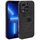 For iPhone 13 Pro Max Astronaut Pattern Silicone Straight Edge Phone Case(Flying Astronaut-Black) - 1