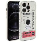 For iPhone 12 Pro Astronaut Pattern Silicone Straight Edge Phone Case(Mars Astronaut-White) - 1