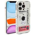 For iPhone 11 Astronaut Pattern Silicone Straight Edge Phone Case(Mars Astronaut-White) - 1