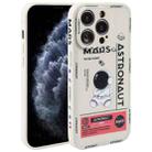 For iPhone 11 Pro Max Astronaut Pattern Silicone Straight Edge Phone Case(Mars Astronaut-White) - 1