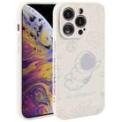 For iPhone XS Max Astronaut Pattern Silicone Straight Edge Phone Case(Flying Astronaut-White) - 1