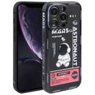 For iPhone XR Astronaut Pattern Silicone Straight Edge Phone Case(Mars Astronaut-Black) - 1