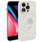 For iPhone SE 2022 / 2020 / 7 / 8 Astronaut Pattern Silicone Straight Edge Phone Case(Flying Astronaut-White) - 1