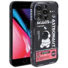 For iPhone 7 Plus / 8 Plus Astronaut Pattern Silicone Straight Edge Phone Case(Mars Astronaut-Black) - 1