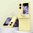 For OPPO Find N2 Flip Macaron Magnetic Three-piece Phone Case with Ring(Yellow) - 1