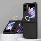 For OPPO Find N2 Flip Macaron Magnetic Three-piece Phone Case with Ring(Black) - 1