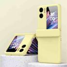 For OPPO Find N2 Flip Macaron Magnetic Hinge Three-piece Phone Case with Protective Film(Yellow) - 1