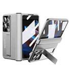 For OPPO Find N2 Integrated Metal Hinge All-inclusive Phone Case with Holder(Silver) - 1