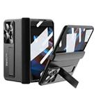 For OPPO Find N2 Integrated Metal Hinge All-inclusive Phone Case with Holder(Black) - 1