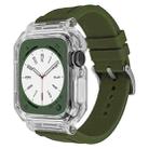 Crystal Clear Polycarbonate Case Silicone Watch Band For Apple Watch Series 9&8&7 41mm / SE 3&SE 2&6&SE&5&4 40mm / 3&2&1 38mm(Army Green) - 1
