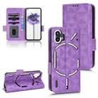 For Nothing Phone 1 Symmetrical Triangle Leather Phone Case(Purple) - 1
