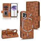 For Nothing Phone 1 Symmetrical Triangle Leather Phone Case(Brown) - 1