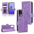 For TCL 40 R Symmetrical Triangle Leather Phone Case(Purple) - 1