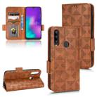 For TCL L10 Pro Symmetrical Triangle Leather Phone Case(Brown) - 1