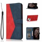 For iPhone 13 mini Dual-color Stitching Leather Phone Case(Red Blue) - 1