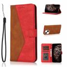 For iPhone 13 mini Dual-color Stitching Leather Phone Case(Brown Red) - 1