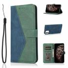 For iPhone 12 mini Dual-color Stitching Leather Phone Case(Blue Green) - 1