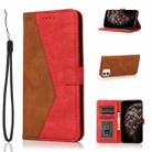 For iPhone 12 mini Dual-color Stitching Leather Phone Case(Brown Red) - 1