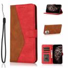 For iPhone 12 / 12 Pro Dual-color Stitching Leather Phone Case(Brown Red) - 1