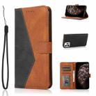 For iPhone 12 Pro Max Dual-color Stitching Leather Phone Case(Black Brown) - 1