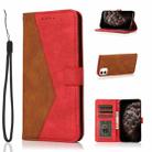 For iPhone 11 Dual-color Stitching Leather Phone Case(Brown Red) - 1