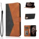 For iPhone 11 Pro Dual-color Stitching Leather Phone Case(Black Brown) - 1