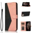 For iPhone 11 Pro Dual-color Stitching Leather Phone Case(Black Rose Gold) - 1