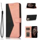 For iPhone 11 Pro Max Dual-color Stitching Leather Phone Case(Black Rose Gold) - 1