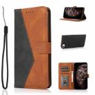 For iPhone SE 2022 / 2020 Dual-color Stitching Leather Phone Case(Black Brown) - 1