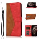 For Nokia 2.4 Dual-color Stitching Leather Phone Case(Brown Red) - 1