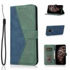 For Nokia 5.4 / 3.4 Dual-color Stitching Leather Phone Case(Blue Green) - 1