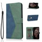 For Nokia 6.2 / 7.2 Dual-color Stitching Leather Phone Case(Blue Green) - 1