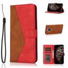 For Nokia G10 / G20 / 6.3 Dual-color Stitching Leather Phone Case(Brown Red) - 1