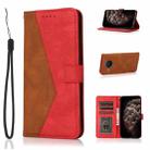 For Nokia X10 / X20 Dual-color Stitching Leather Phone Case(Brown Red) - 1