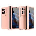 For OPPO Find N2 Macaron Magnetic Hinge Full Coverage Phone Case with Pen Slot(Pink) - 1