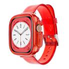 For Apple Watch Ultra 49mm Glacier Jelly Clear TPU Case Watch Band(Red) - 1