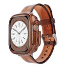 For Apple Watch Ultra 49mm Glacier Jelly Clear TPU Case Watch Band(Brown) - 1