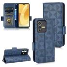 For vivo S12 Pro / V230 Pro Symmetrical Triangle Leather Phone Case(Blue) - 1