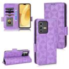 For vivo S12 Pro / V230 Pro Symmetrical Triangle Leather Phone Case(Purple) - 1