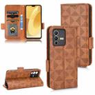 For vivo S12 Pro / V230 Pro Symmetrical Triangle Leather Phone Case(Brown) - 1