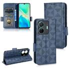 For vivo S15e 5G Symmetrical Triangle Leather Phone Case(Blue) - 1