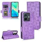 For vivo S15e 5G Symmetrical Triangle Leather Phone Case(Purple) - 1