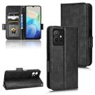 For vivo T1 5G / Y75 5G / Y55 5G Symmetrical Triangle Leather Phone Case(Black) - 1