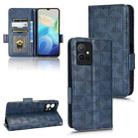 For vivo T1 5G / Y75 5G / Y55 5G Symmetrical Triangle Leather Phone Case(Blue) - 1
