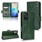 For vivo T1 5G / Y75 5G / Y55 5G Symmetrical Triangle Leather Phone Case(Green) - 1