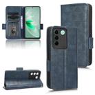 For vivo V27e / S16e Symmetrical Triangle Leather Phone Case(Blue) - 1