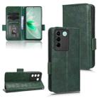 For vivo V27e / S16e Symmetrical Triangle Leather Phone Case(Green) - 1