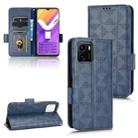 For vivo Y01 / Y15s 2021 Symmetrical Triangle Leather Phone Case(Blue) - 1