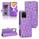 For vivo Y01 / Y15s 2021 Symmetrical Triangle Leather Phone Case(Purple) - 1